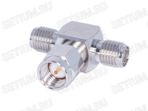 SMA T-коннектор, гнездо- вилка- гнездо SMA-T