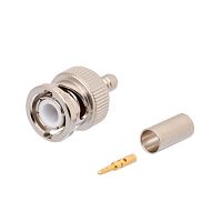 Разъем BNC Amphenol, вилка на кабель RG-58U, обжим 000-36775