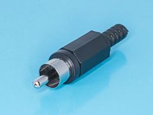Разъем RCA-тюльпан, вилка на кабель, черный RPC-1-B
