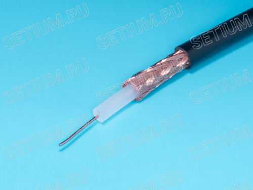Кабель коаксиальный RG-59 U, бухта 100м, черный