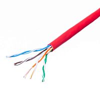 Кабель Витая пара 8 проводов, кат. 5е, многожильный, (PCnet),  бухта 300м, красный UTP4-24SR5/e R