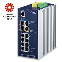 Промышленный управляемый L3 коммутатор 8 портов 1Гб/с 2 слота SFP 2.5Гб/с 2 слота SFP+ 10 Гб/с