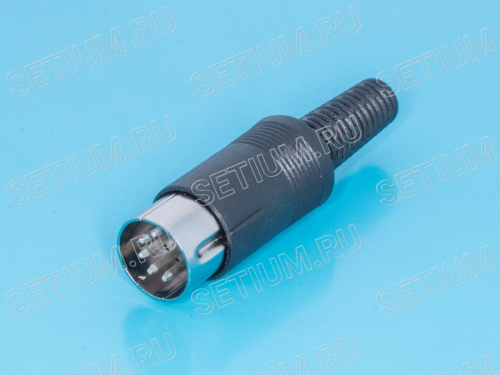Вилка DIN 5 контактов  на кабель, 45 градусов DN-5M1