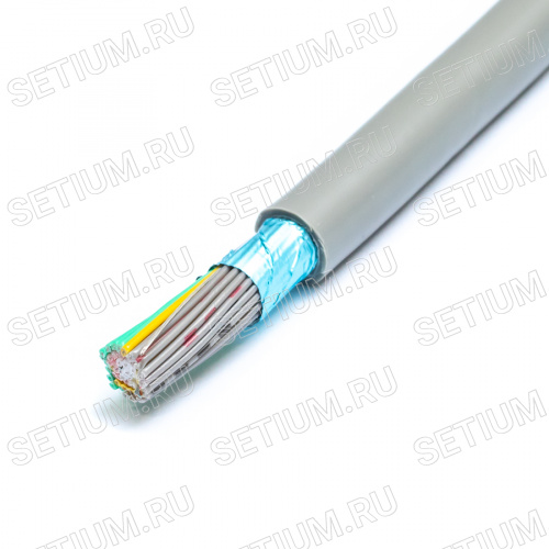 Кабель коммуникационный 50 проводов, 28 AWG,  бухта 50м, экранированный, серый фото 2