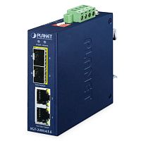 Медиаконвертер промышленный  с 2 SFP портами 100/1000Мб/с, 2 RJ45 10/100/1000 Мб/с, компактный IGT-2205AT-E