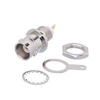 Разъем BNC Amphenol, розетка на приборный блок, пайка 112424