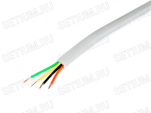 Кабель телефонный 4 провода, бухта 100м, серый