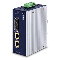 Промышленный неуправляемый медиаконвертер Planet  2 слота SFP 100/1000 Мб/с,  2 порта 10/100/1000 Мб/с 802.3bt Ultra PoE++ IGUP-2205AT