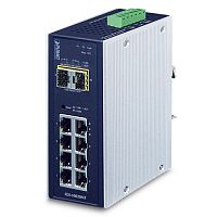 Промышленный управляемый L2+ коммутатор Planet 8 портов 10/100/1000 Мб/с, 2 слота SFP 100/1000 Мб/с IGS-10020MT