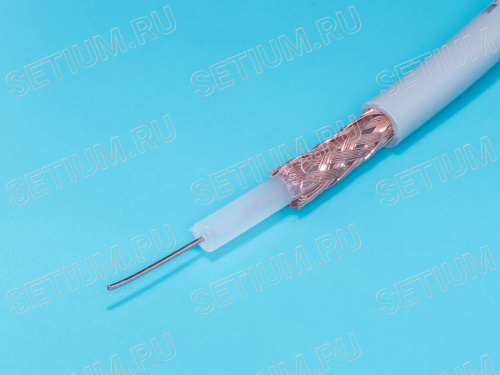 Кабель коаксиальный RG-59 U, бухта 100м, серый