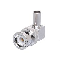 Разъем BNC штекер на кабель RG-58, угловой, обжим BNC-LC58P