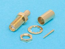 Разъем RP-SMA вилка на кабель RG-58, обжимной, позолоченный RP-SMA-C58PG