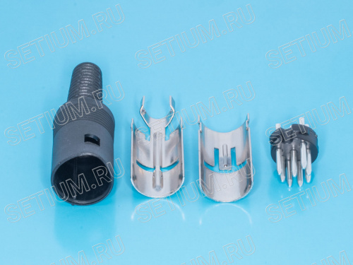 Вилка DIN 8 контактов на кабель, 41 градус фото 3 Вилка DIN 8 контактов на кабель, 41 градус DN-8M2 фото 3