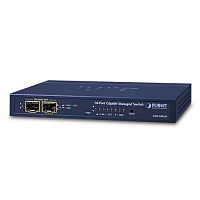 Управляемый L2 коммутатор Planet 8 портов 10/100/1000 Мб/с, 2 слота SFP 100/1000 Мб/с SFP, POE или 12в DC питание GSD-1002M
